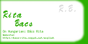 rita bacs business card
