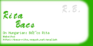 rita bacs business card